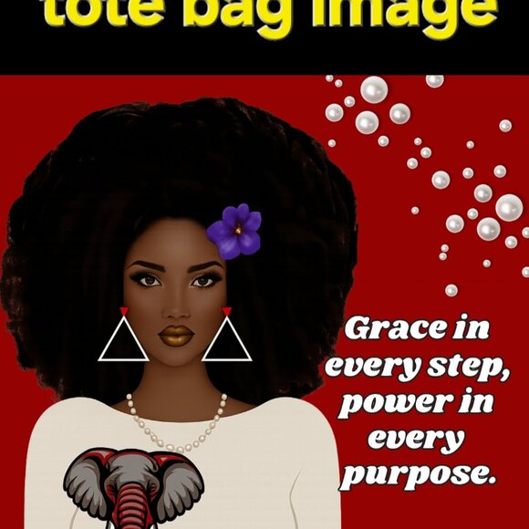 Red Jacquard Woven Tote – Woman of Color Design | “Grace in Every Step, Power in - Picture 3 of 3